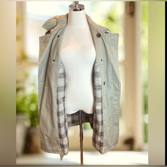 🔥🔥 AllSaints Spitalfields Co. LTD Double Breasted Trench Coat Size M US 38 EU - Picture 9 of 16